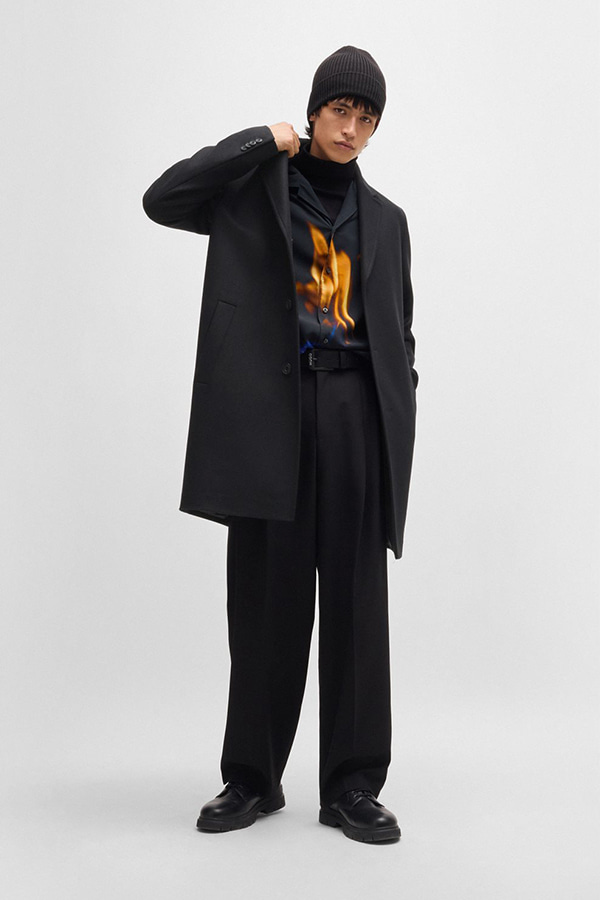 ΠΑΛΤΟ HUGO - 001 ΜΑΥΡΟ